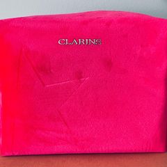 New Clarins Red Velvet Make Up and Toiletry Bag