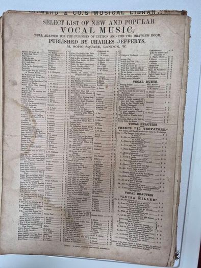 Victorian Music Sheet