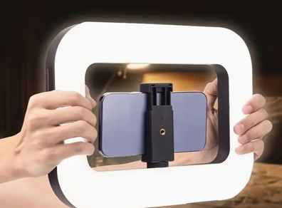 Smartphone Camera Stand, Handheld Circular Selfie Light Kit,
