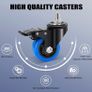 75 mm Castor Wheel, M8 x 1.25 x 25 mm (Shaft Diameter 7.5 mm, Shaft Length 25 mm), Load Capacity 1100LB, Blue Polyurethane Caster Wheel for Furniture, Barbecues, Trolley, Transport,Set of 4 Image 5