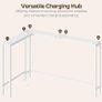 Slim Console Table, 180 cm Narrow Sofa Table with Power Outlets, Behind Entryway Table, 3 Assembly Options, for Entryway, White Image 4