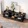 TV Stand Cabinet, TV Unit with 5 Drawers, 140 cm, All Black TV Console Table with Storage Organizers, Entertainment Center with Open Shelf for Living Room, Bedroom Image 2