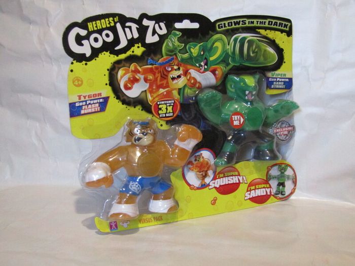 Heroes of Goo Jit Zu 2 Pack Action Figures Battle Pack Tygor vs Viper Figure Brand New Sealed Rare Hard To Find