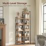 Bookshelf, 5-Tier Bookcase, Standing Book Shelf for Small Space, Storage Shelf Organizer, for Living Room, Bedroom, Study, Balcony, Rustic Brown and Black Image 3