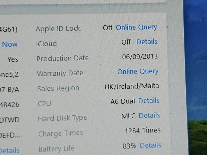 Apple Iphone 5, 16 GB, Black-Grey Back, working fine, reasonable cosmetic condition for its age