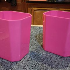 Two Plastic Pink Containers (used).