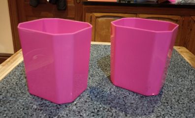 Two Plastic Pink Containers (used).