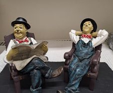 Laurel and Hardy Style Comedy Figures Pair