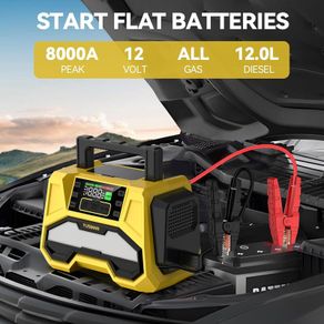 Yusman 8000A Battery Jump Starter with Compressor