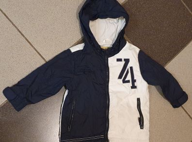 Age: 1.5 / 2 Years - A Lovely Navy n White Hooded Jacket - Zip Closing