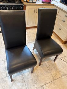 Six leather dining leather chairs