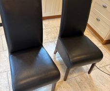 Six leather dining leather chairs