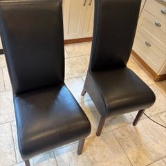 Six leather dining leather chairs
