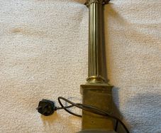 Vintage Brass Corinthian Column Table Lamp Fair Condition Working