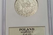 POLAND Ort 1624 double strike rare silver coin
