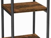 _side table, bedside table, with 3 levels, for bedroom, steel frame, for living room, bedroom, industrial design, vintage brown-black