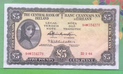 Irish Five Pound Lavery Note
