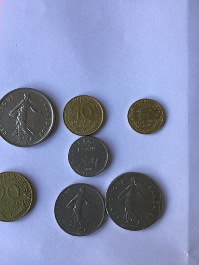 Set of French Pre-Euro coins