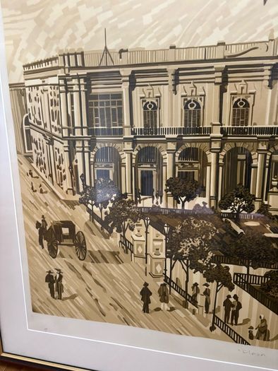Yosvany Martinez "Plaza de Armas" Signed Cuban Serigraph Large Print 19/50 Framed