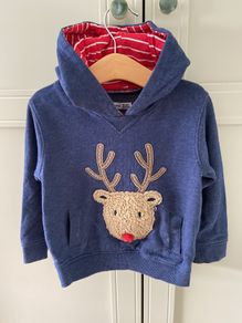 Rudolph navy Christmas hoodie 18-24m