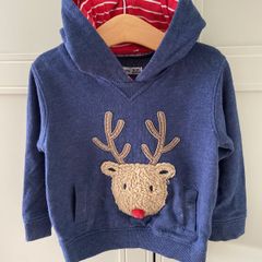 Rudolph navy Christmas hoodie 18-24m