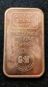 Copper 1 avdp oz GSM Bar