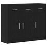Sideboard Black Oak 91x28x75 cm Engineered Wood Image 3