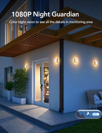 GNCC Solar Security Camera Outdoor Wireless 1080P/2MP CCTV Camera Systems, 360 PTZ Battery Powered Outdoor Camera, PIR Motion Detection, Colour Night Vision, 2-Way Audio, 2.4 GHz Wi-Fi Only