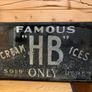 Ultra-Rare Vintage Original HB Ice Cream Reverse Painted Glass Shop Sign (c. 1930s/50s) Image 2