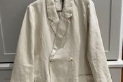 Womens Danish designer knit-ted cream linen and cotton mix slightly oversized jacket/blazer BRAND NEW