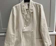 Womens Danish designer knit-ted cream linen and cotton mix slightly oversized jacket/blazer BRAND NEW