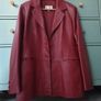 Burgundy Red Leather Jacket Size Uk 16 Image 2