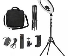 Professional 18" Ring Light with tripod stand and phone holder adjustable stand and dimmable LED