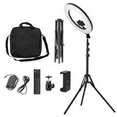 Professional 18" Ring Light with tripod stand and phone holder adjustable stand and dimmable LED