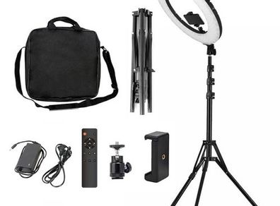 Professional 18" Ring Light with tripod stand and phone holder adjustable stand and dimmable LED