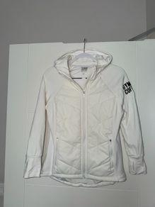 Gym+Coffee Women's White Hooded Performance Jacket - Size Small