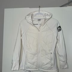 Gym+Coffee Women's White Hooded Performance Jacket - Size Small