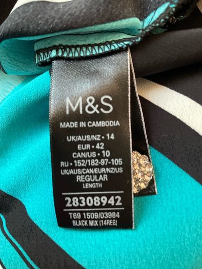 M&S Collection Ladies Black Mix Dress size UK 14 New