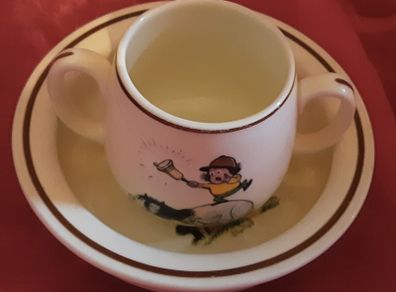 Nice vintage baby bowl and mug
