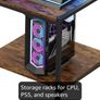 181CM L Shaped Corner Desk with Power Outlets LED Lights Gaming Desk Image 3