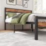 Double Bed Frame with Wooden Headboard Image 3