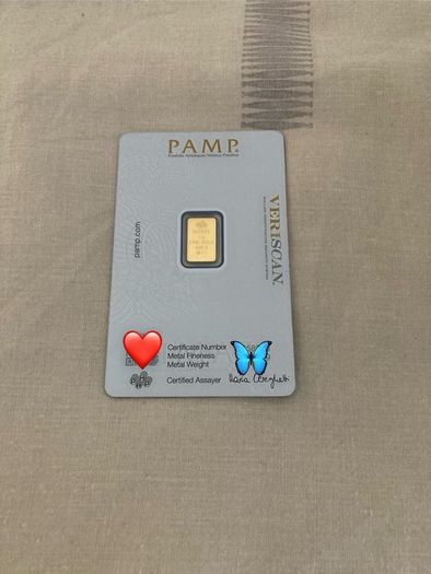 PAMP Suisse 1g 999.9 Fine Gold bar