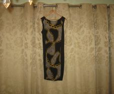 Black and Gold Patterned Dress.