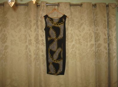 Black and Gold Patterned Dress.