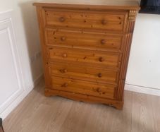 Tall boy solid wood storage unit