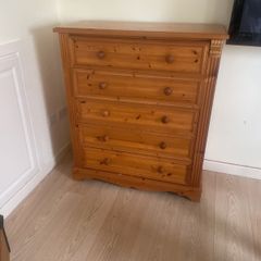 Tall boy solid wood storage unit