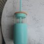 TRONCO Glass Tumbler with Bamboo lid Silicone Sleeve and Straw Image 2
