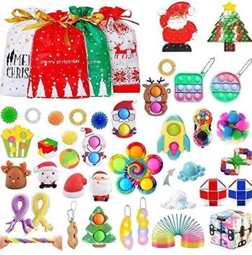 Christmas Fidget Toy Pop Set, set Sensory Fidget Toys Pack, Simple Pop Fidget Box, Surprise Gifts Boxes Xmas Party Favour (FREE POSTAGE)