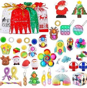 Christmas Fidget Toy Pop Set, set Sensory Fidget Toys Pack, Simple Pop Fidget Box, Surprise Gifts Boxes Xmas Party Favour (FREE POSTAGE)