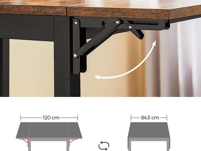 Foldable Dining Table for 4 People  Space-Saving, Stylish & Easy to Assemble  Oak, Black, or Vintage Brown